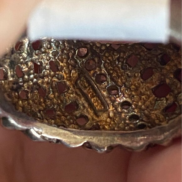 Ring Size 8 Gold Accents CZ Sterling Silver 925 Women Semi-Precious Stone - Picture 7 of 13